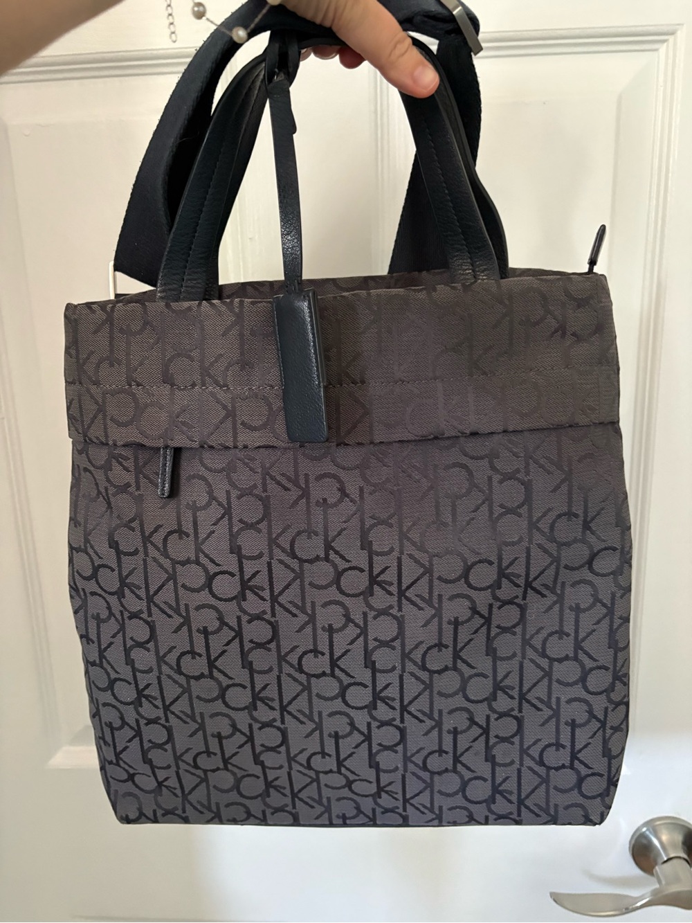 Calvin Klein Navy Monogram Tote